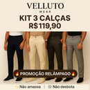 Calça Alfaiataria Masculina Mônaco com Ajuste – Kit com 3 Unidades