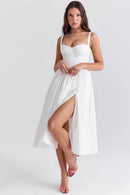Vestido Midi Modelador Branco - Modelo Aghata